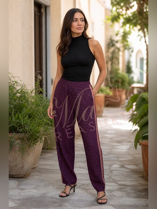 Joie Pants - NWT Joie Olaya 100% Silk Printed Trousers Pants Mallard Blue Size 6